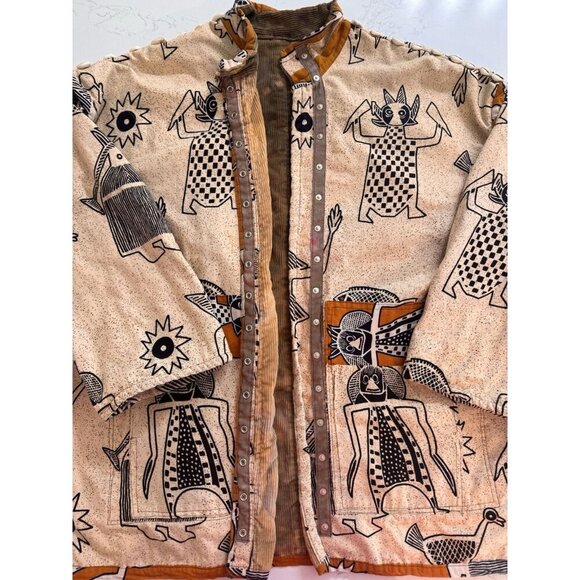 Rare Handmade One-of-A-Kind African Tribal Jacket Reversible Dindga Cowrie Shell - Picture 2 of 16